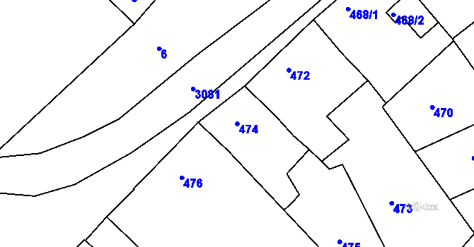 Parcela st. 474 v KÚ Netolice, Katastrální mapa