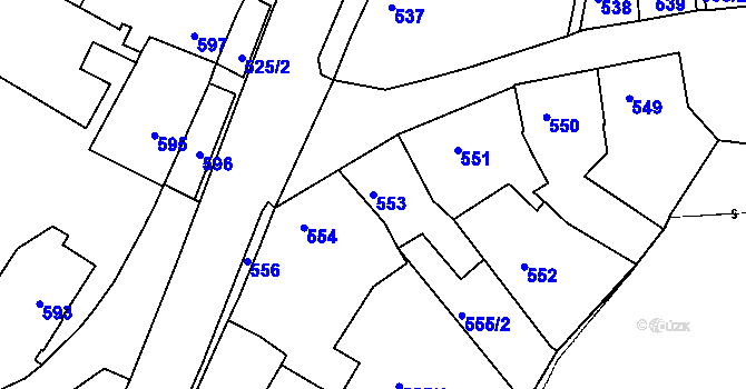 Parcela st. 553 v KÚ Netolice, Katastrální mapa