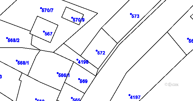 Parcela st. 572 v KÚ Netolice, Katastrální mapa