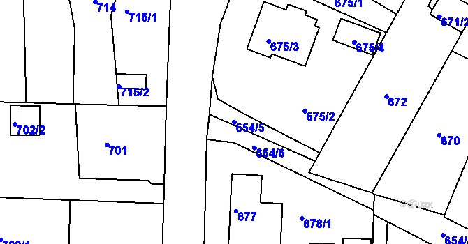 Parcela st. 654/5 v KÚ Netolice, Katastrální mapa