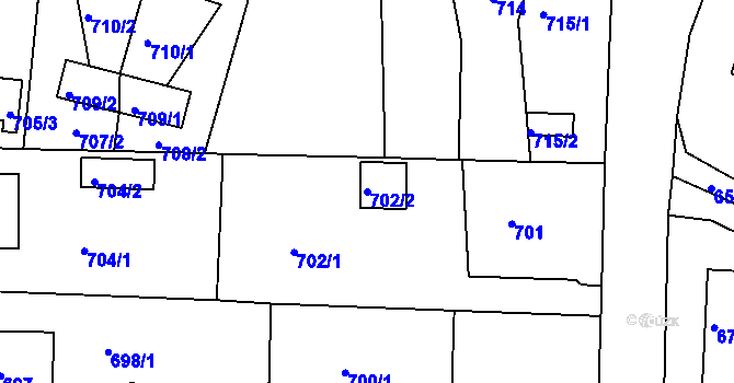 Parcela st. 702/2 v KÚ Netolice, Katastrální mapa