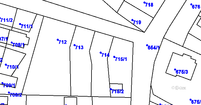 Parcela st. 714 v KÚ Netolice, Katastrální mapa