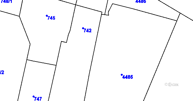 Parcela st. 744 v KÚ Netolice, Katastrální mapa
