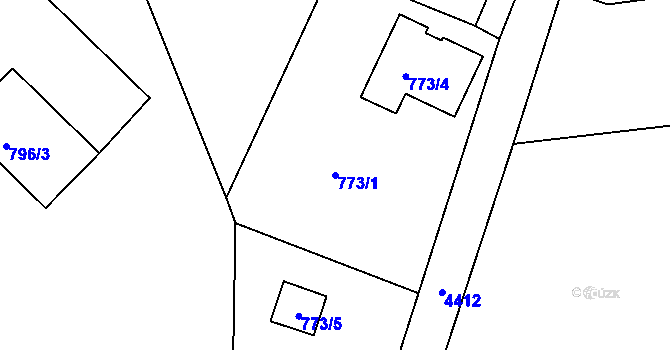 Parcela st. 773/1 v KÚ Netolice, Katastrální mapa