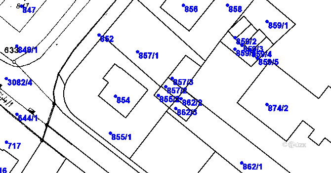 Parcela st. 857/2 v KÚ Netolice, Katastrální mapa