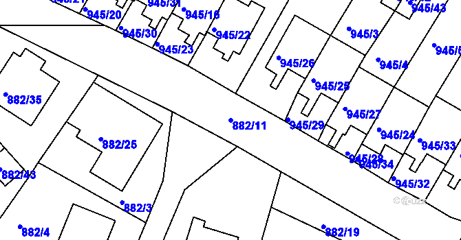 Parcela st. 882/11 v KÚ Netolice, Katastrální mapa