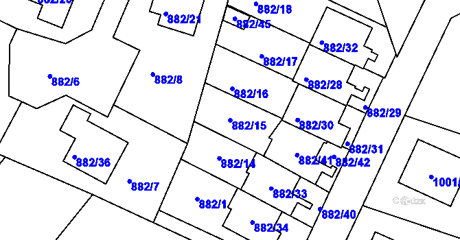 Parcela st. 882/15 v KÚ Netolice, Katastrální mapa