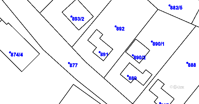 Parcela st. 891 v KÚ Netolice, Katastrální mapa