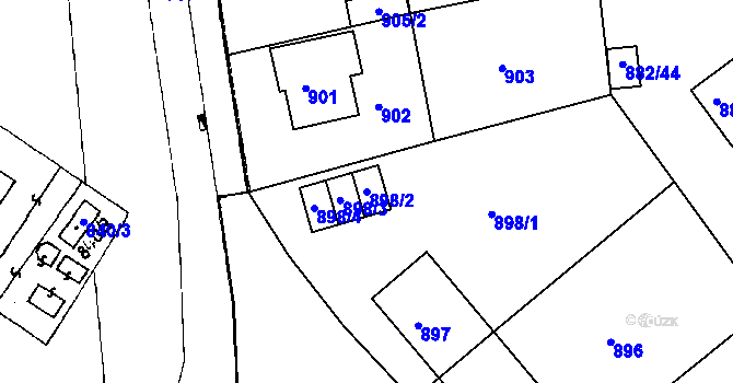 Parcela st. 898/2 v KÚ Netolice, Katastrální mapa