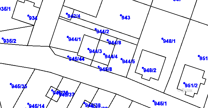 Parcela st. 944/4 v KÚ Netolice, Katastrální mapa