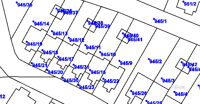 Parcela st. 945/10 v KÚ Netolice, Katastrální mapa