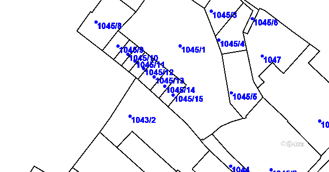 Parcela st. 1045/14 v KÚ Netolice, Katastrální mapa