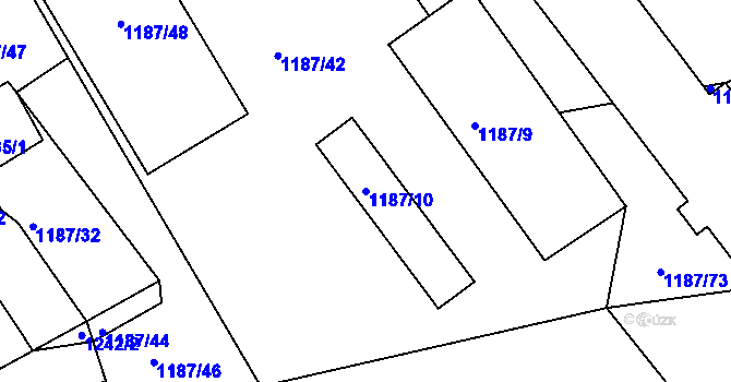 Parcela st. 1187/10 v KÚ Netolice, Katastrální mapa