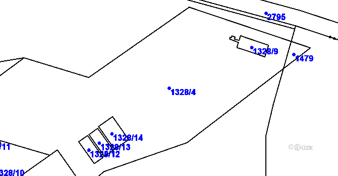 Parcela st. 1328/4 v KÚ Netolice, Katastrální mapa