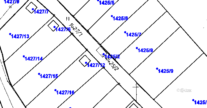 Parcela st. 1425/2 v KÚ Netolice, Katastrální mapa