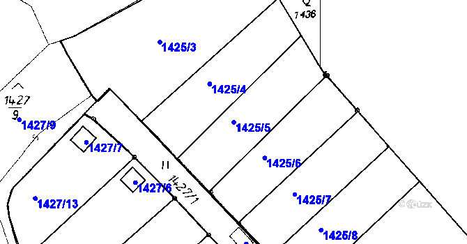 Parcela st. 1425/5 v KÚ Netolice, Katastrální mapa
