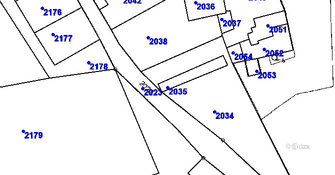 Parcela st. 2035 v KÚ Netolice, Katastrální mapa