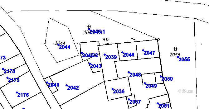 Parcela st. 2039 v KÚ Netolice, Katastrální mapa