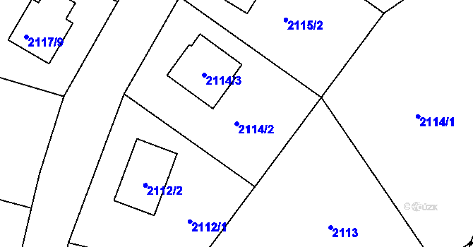 Parcela st. 2114/2 v KÚ Netolice, Katastrální mapa