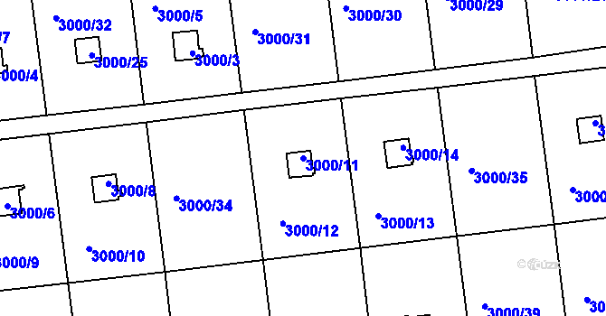 Parcela st. 3000/11 v KÚ Netolice, Katastrální mapa