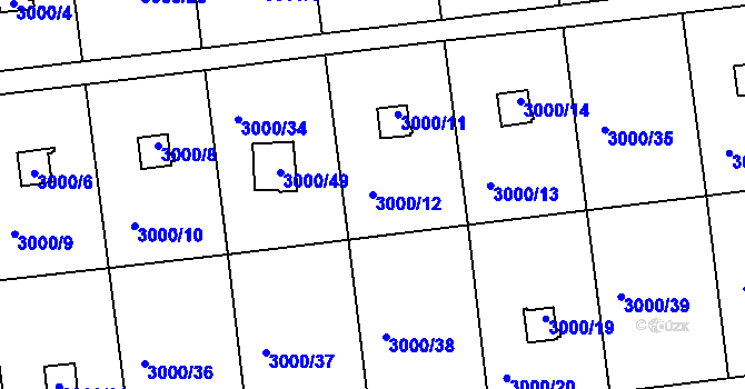 Parcela st. 3000/12 v KÚ Netolice, Katastrální mapa