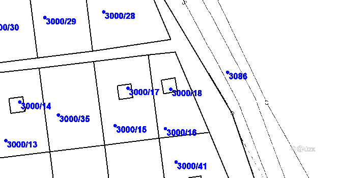Parcela st. 3000/18 v KÚ Netolice, Katastrální mapa