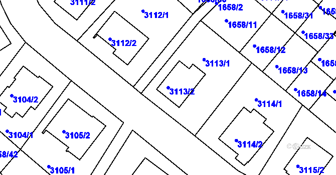Parcela st. 3113/2 v KÚ Netolice, Katastrální mapa