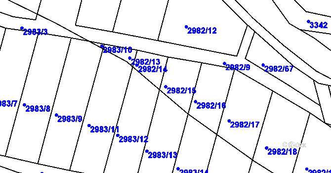 Parcela st. 2982/15 v KÚ Netolice, Katastrální mapa