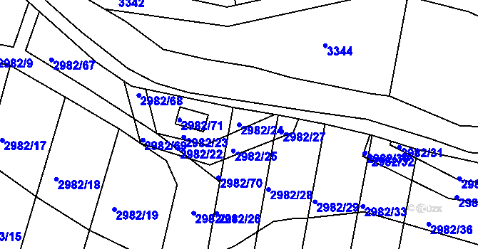 Parcela st. 2982/24 v KÚ Netolice, Katastrální mapa