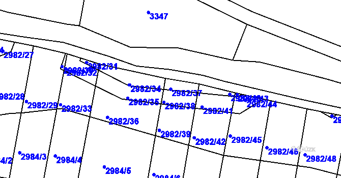 Parcela st. 2982/37 v KÚ Netolice, Katastrální mapa