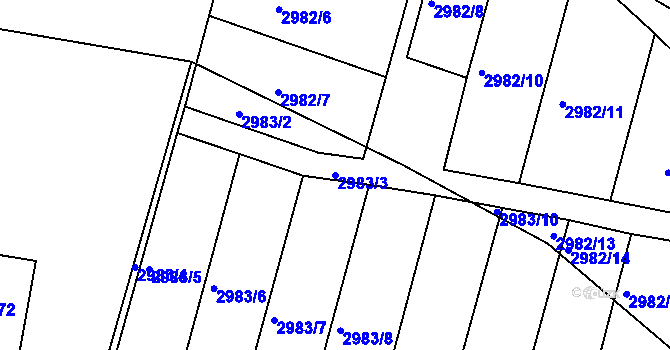 Parcela st. 2983/3 v KÚ Netolice, Katastrální mapa
