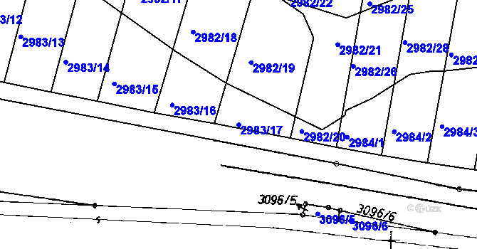 Parcela st. 2983/17 v KÚ Netolice, Katastrální mapa
