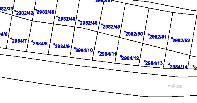 Parcela st. 2984/11 v KÚ Netolice, Katastrální mapa