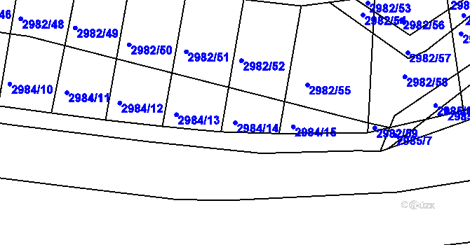 Parcela st. 2984/14 v KÚ Netolice, Katastrální mapa