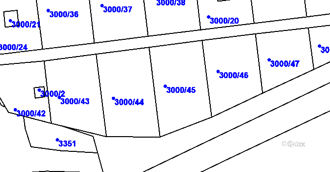 Parcela st. 3000/45 v KÚ Netolice, Katastrální mapa