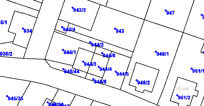 Parcela st. 944/8 v KÚ Netolice, Katastrální mapa