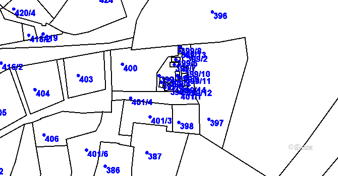 Parcela st. 399/5 v KÚ Netolice, Katastrální mapa
