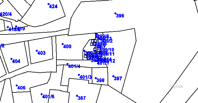 Parcela st. 399/11 v KÚ Netolice, Katastrální mapa