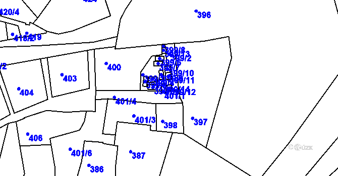 Parcela st. 399/12 v KÚ Netolice, Katastrální mapa