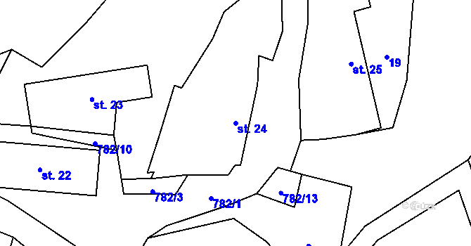 Parcela st. 24 v KÚ Netonice, Katastrální mapa