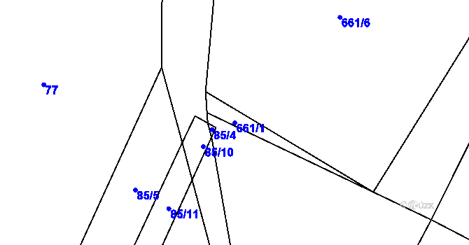 Parcela st. 661/1 v KÚ Netonice, Katastrální mapa