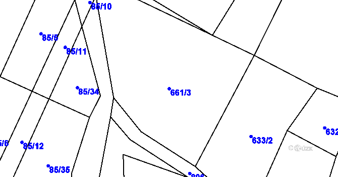 Parcela st. 661/3 v KÚ Netonice, Katastrální mapa