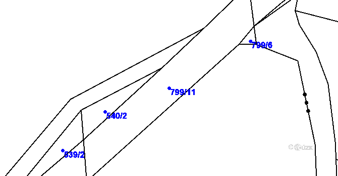Parcela st. 799/11 v KÚ Netonice, Katastrální mapa