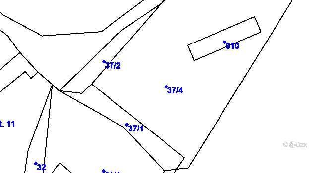 Parcela st. 37/4 v KÚ Netonice, Katastrální mapa