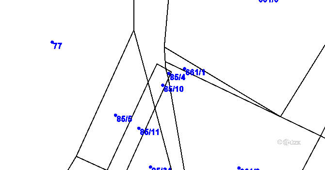 Parcela st. 85/10 v KÚ Netonice, Katastrální mapa
