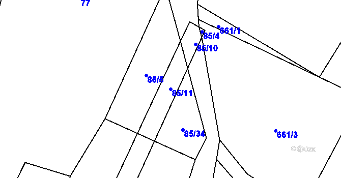 Parcela st. 85/11 v KÚ Netonice, Katastrální mapa