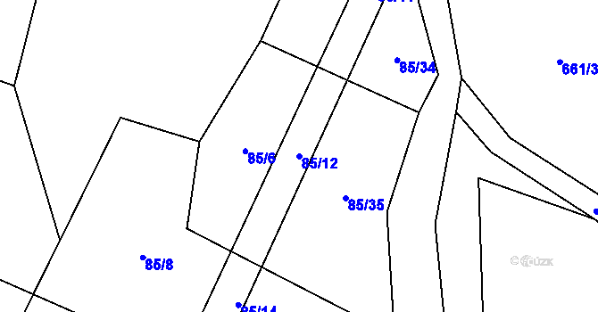 Parcela st. 85/12 v KÚ Netonice, Katastrální mapa