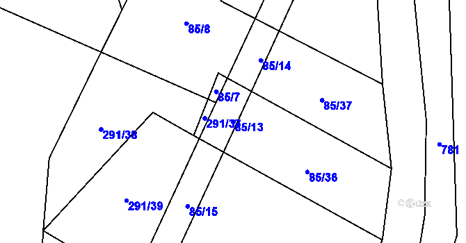 Parcela st. 85/13 v KÚ Netonice, Katastrální mapa