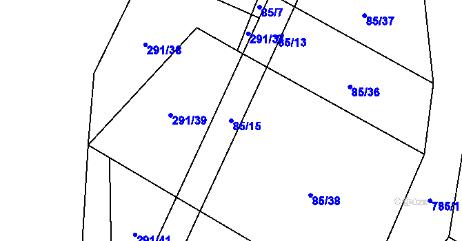 Parcela st. 85/15 v KÚ Netonice, Katastrální mapa