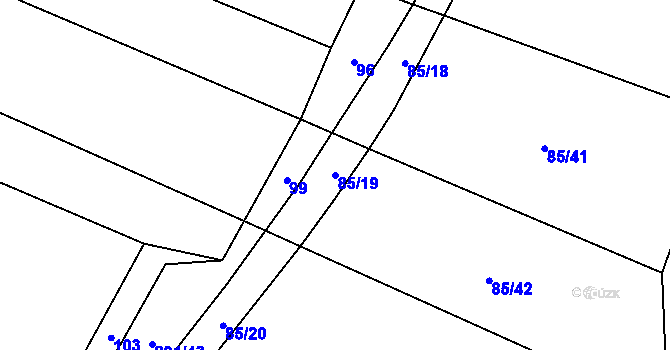 Parcela st. 85/19 v KÚ Netonice, Katastrální mapa